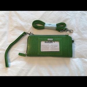 WalletBe leather wallet, lime green.  NWT.  7”x 4”
